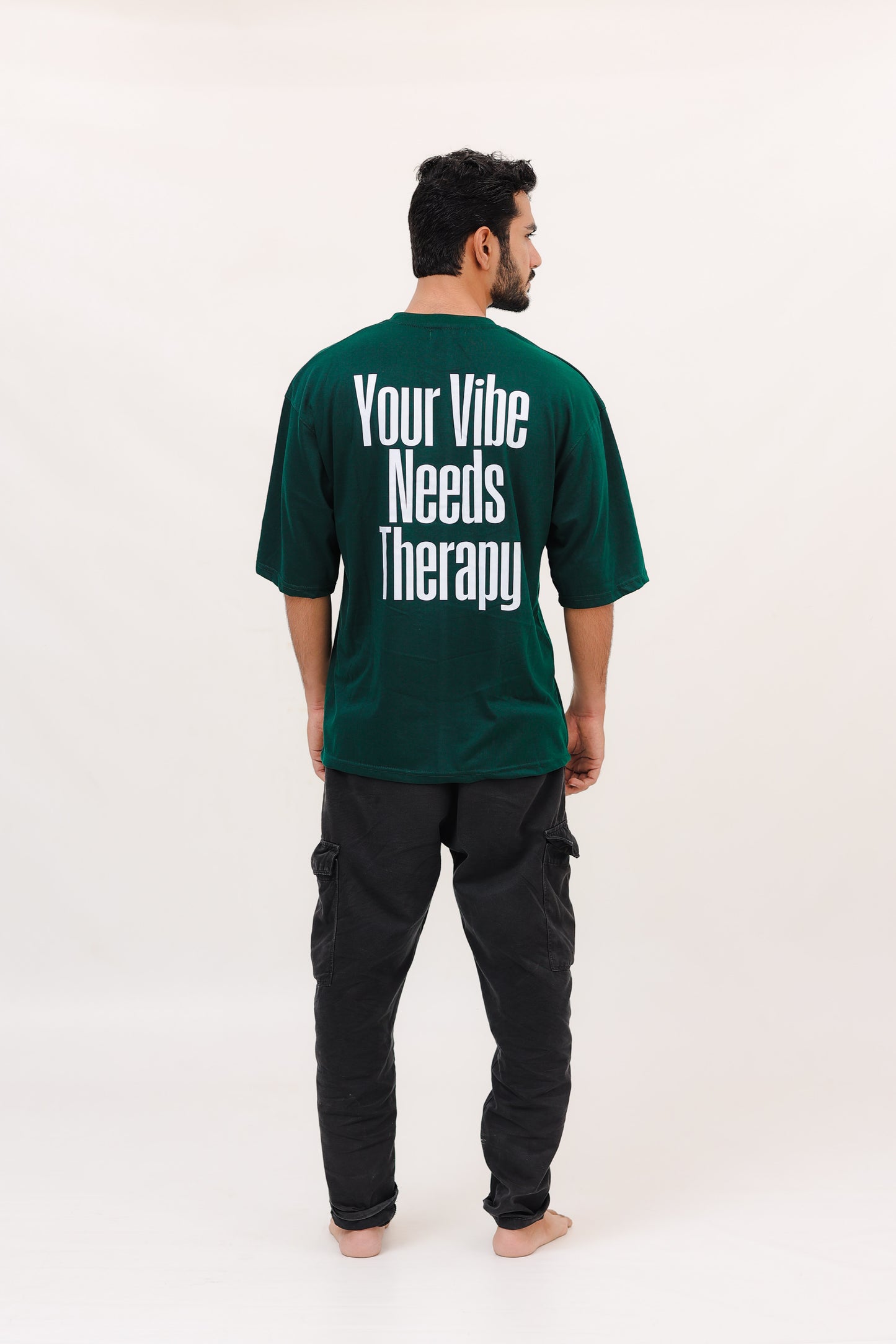 Deep Calm Tee – Bottle Green Oversized Unisex T-Shirt