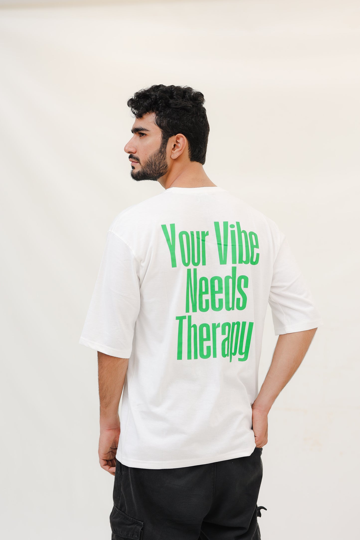 Vibe Reset Tee – White Oversized Unisex T-Shirt