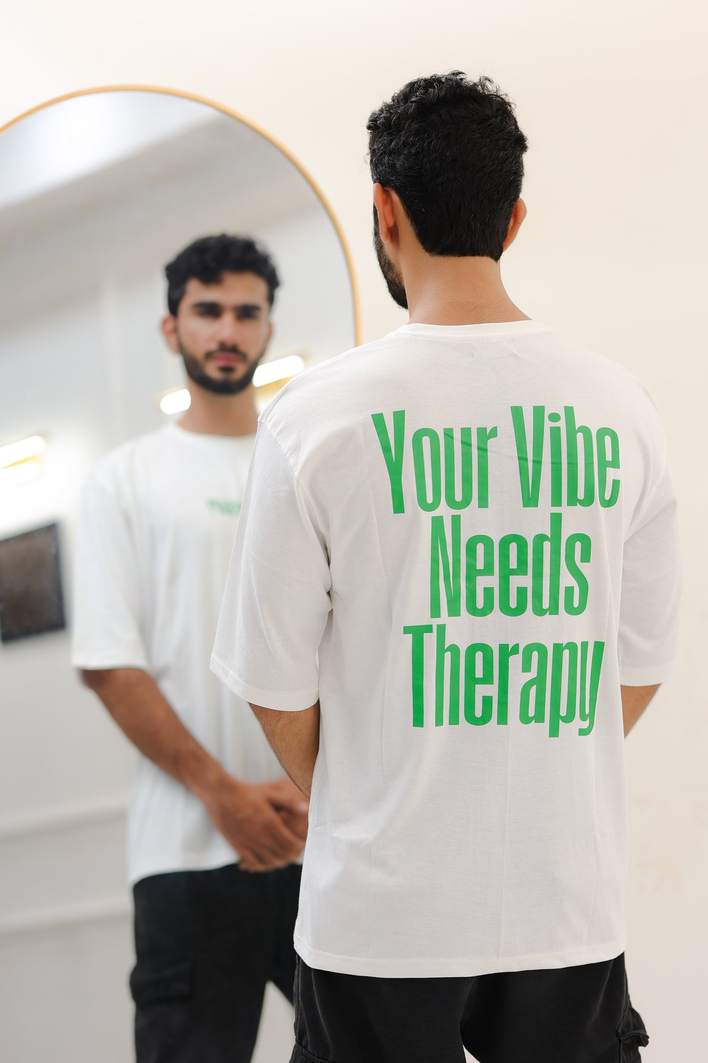 Vibe Reset Tee – White Oversized Unisex T-Shirt