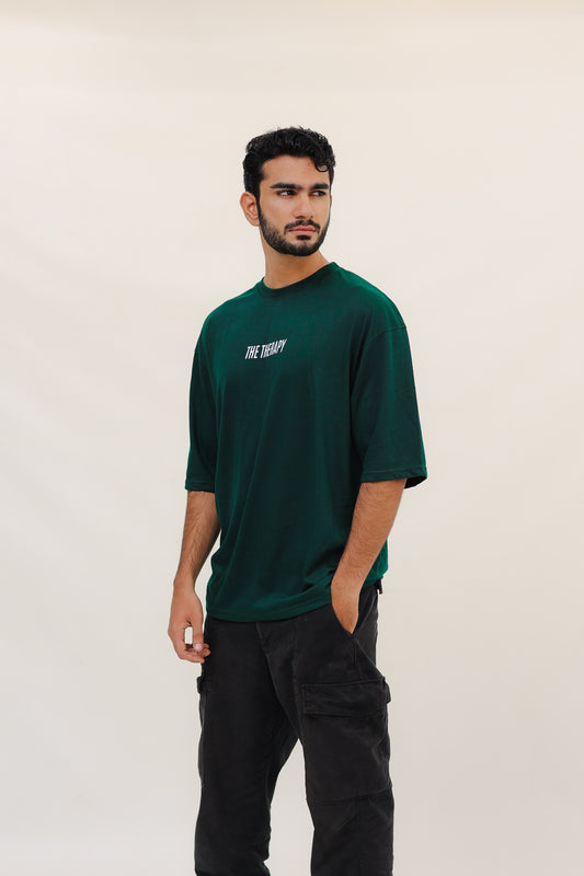 Deep Calm Tee – Bottle Green Oversized Unisex T-Shirt
