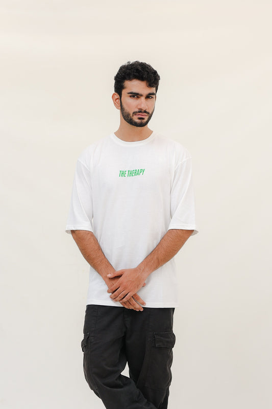 Vibe Reset Tee – White Oversized Unisex T-Shirt